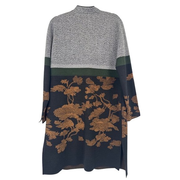 Carlisle Collection Long Floral Knit Cardigan size XL womens black gold - Picture 4 of 7